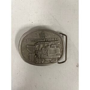 VTG International Harvester dump truck Vintage pewter spec cast Belt Buckle
